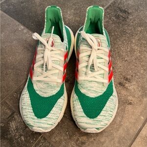 Adidas Vibrant Green and Red Running Shoes